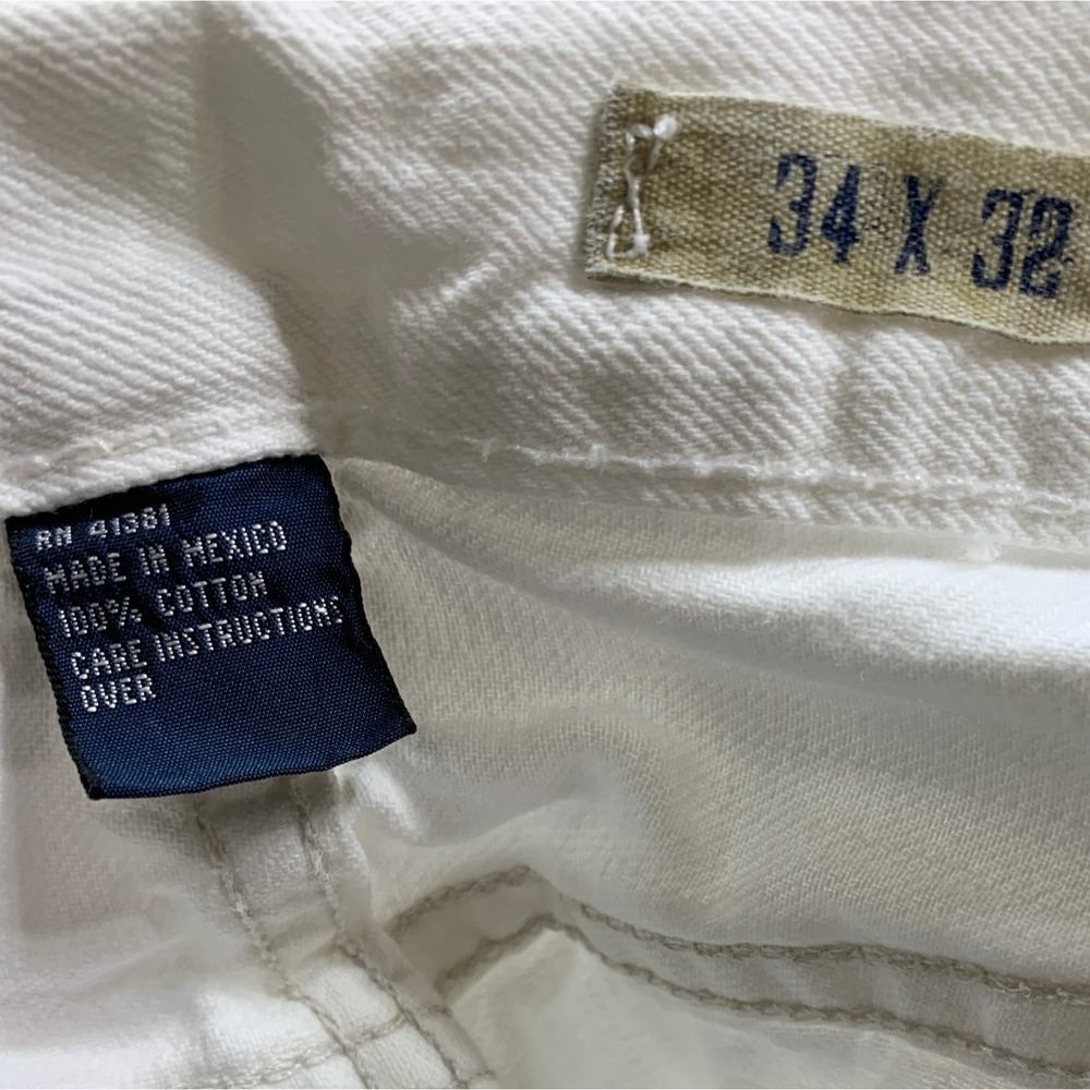 Polo Ralph Lauren Jeans Mens 34x32 White Classic 867 Straight 100% Cotton Y2K - Picture 5 of 9